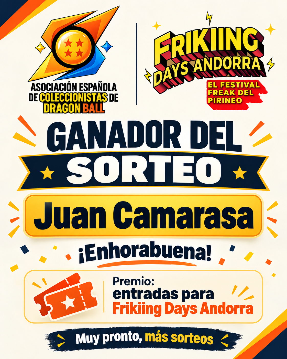 Ganador ssorteo entradas Frikiing Days Andorra